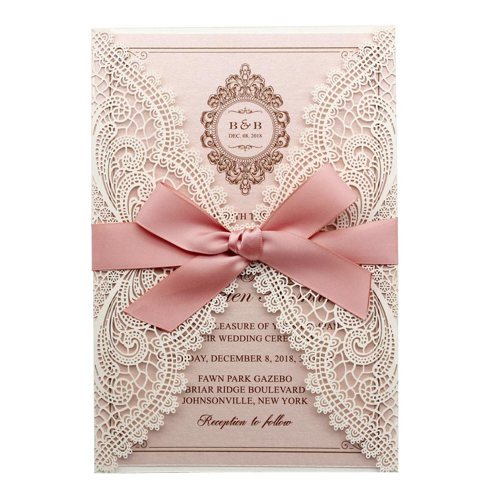 White and Pink Wedding Invitation ...